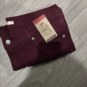 Levi's Burgundy Straight-Leg Jeans pants size 14 new with tag